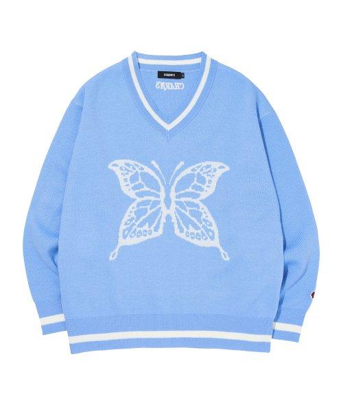 CHARMS BUTTERFLY V NECK KNIT BL