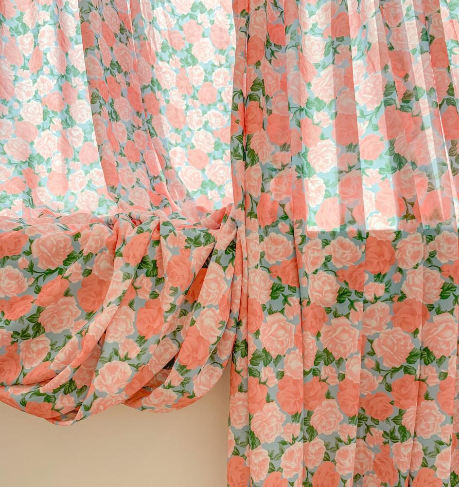 riley flower curtain 라일리 플라워 빈티지 커튼 레트로 꽃무늬