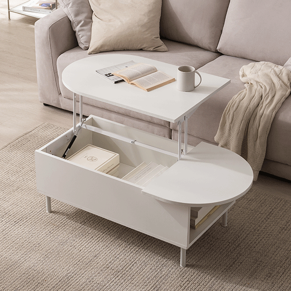 ★윈터세일★라운디 타원형 1200 리프트업 소파테이블