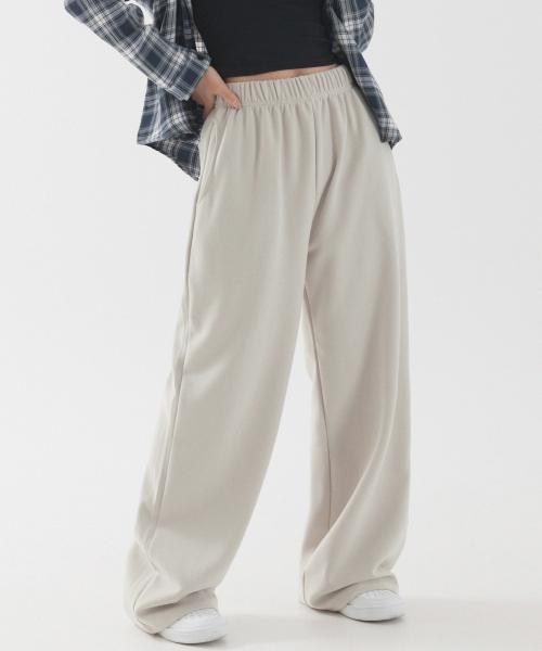 릴렉스드 와이드 롱 스웨트 팬츠 (연베이지)