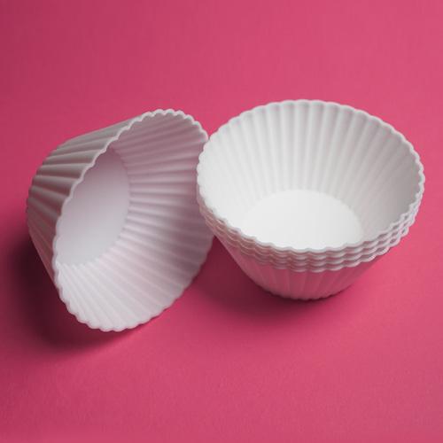 (자체제작)화이트 실리콘 컵 5p / 컵케이크 실리콘 몰드