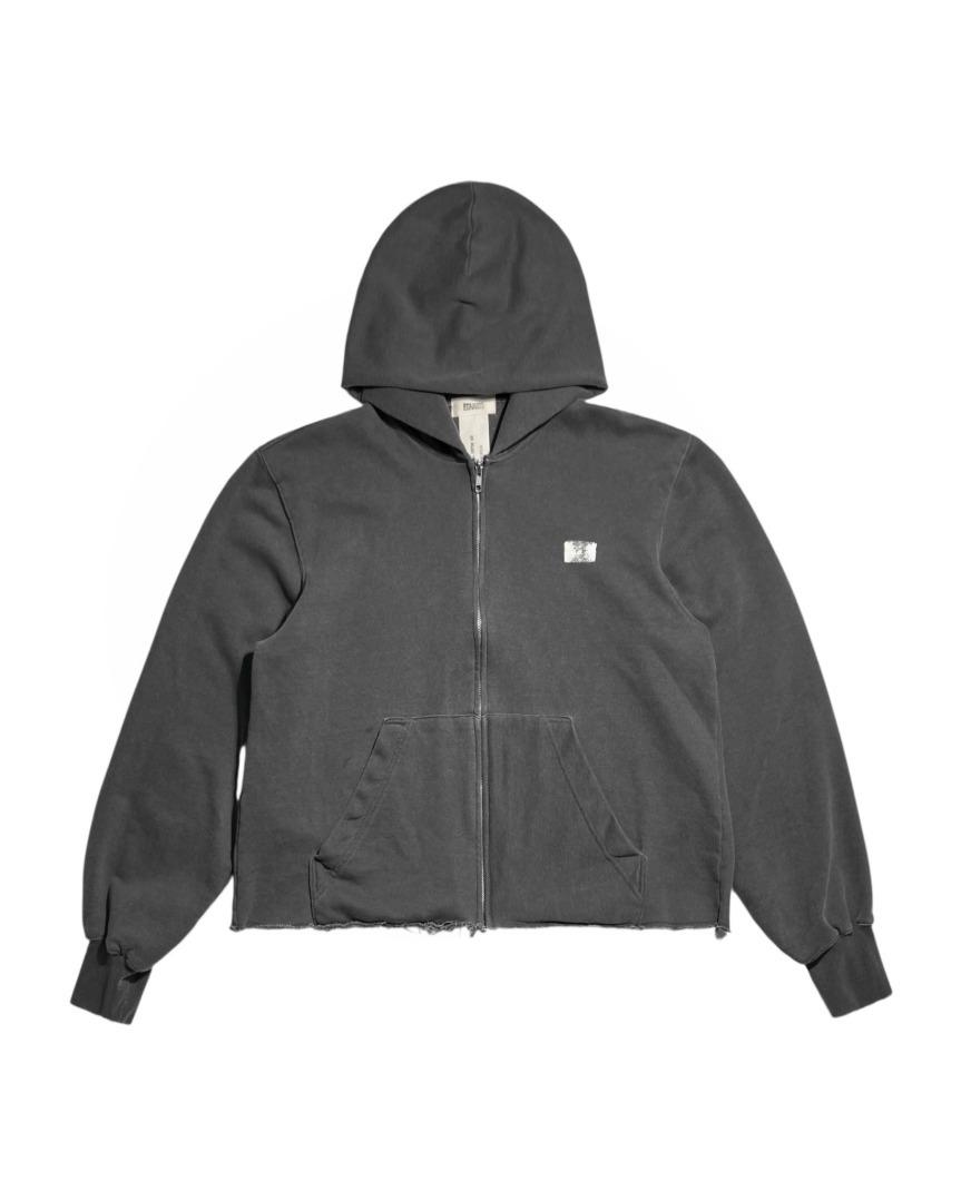 Cut off Hoodie Zip-up Charcoal