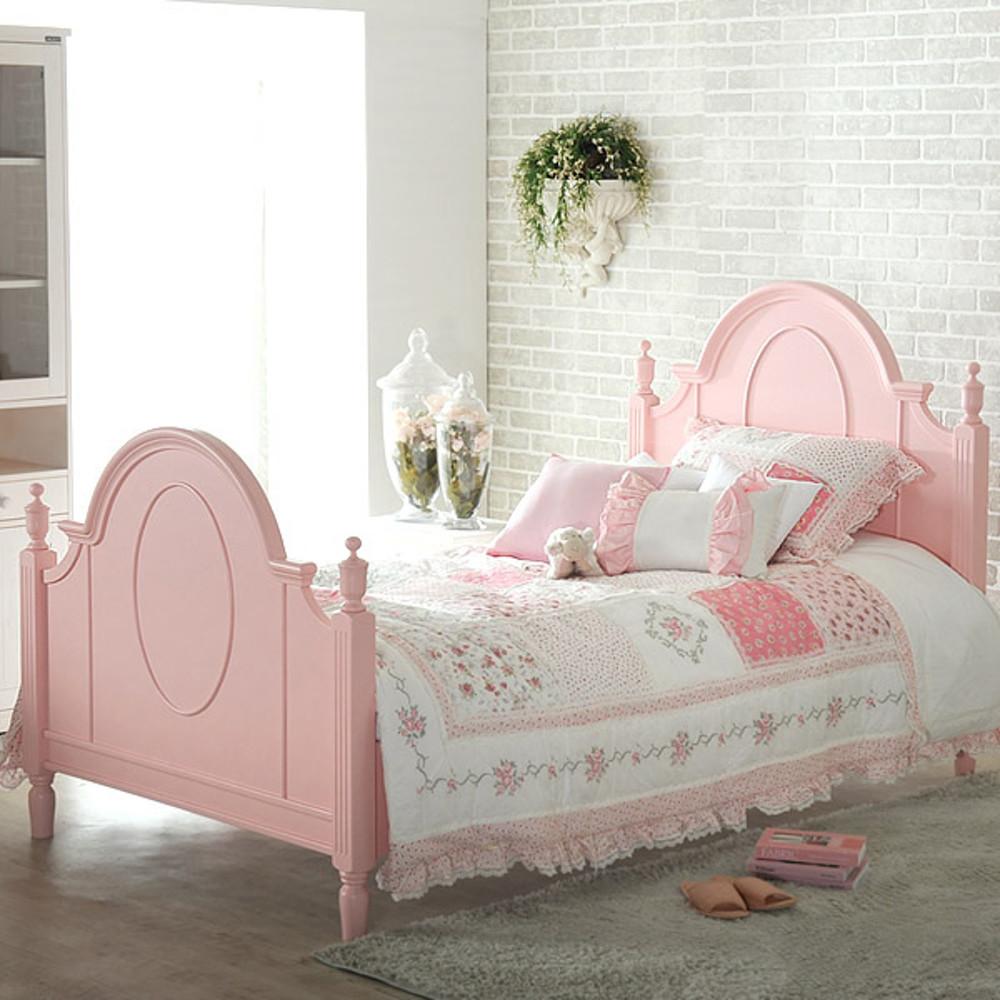 핑크마리 슈퍼싱글 침대 (싱글, 핑크, 화이트)