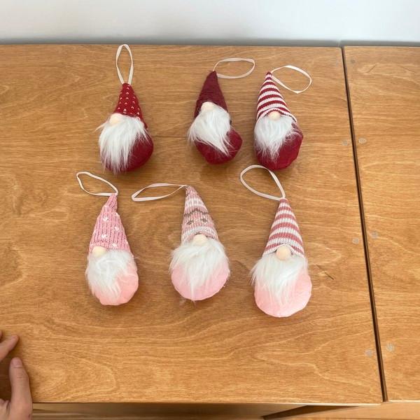 PINK/RED SANTA ornament (6 types)