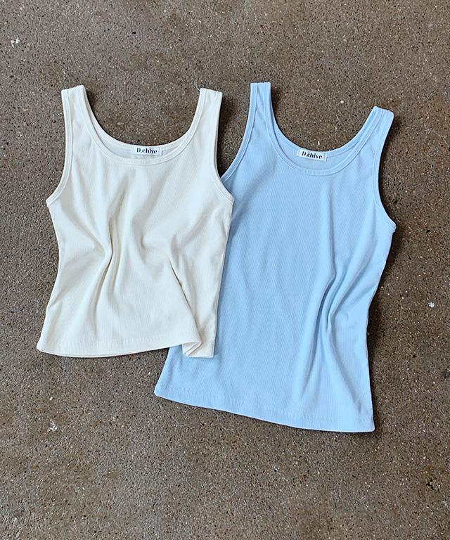 데일리쥬 [4만장판매/MADE] 파벨 레이어드 라운드 골지 나시 (크롭/롱)