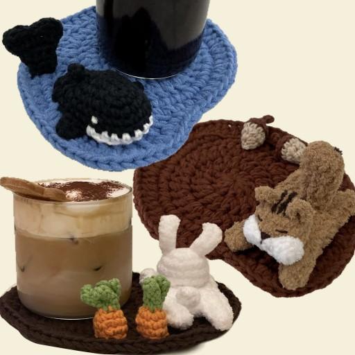 Lazy 애니멀 뜨개 티코스터🐶🐷🐰