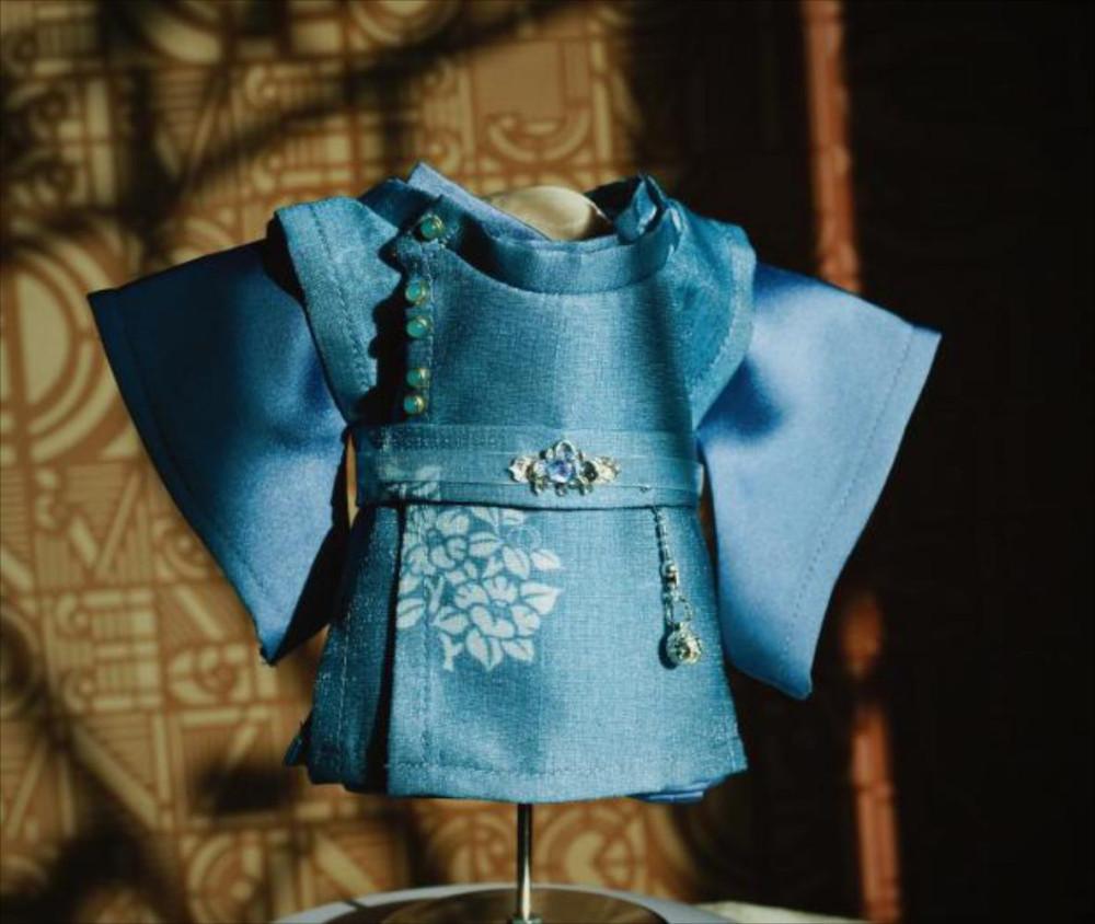 20cm 인형옷 솜인형옷 관복 블루 대나무 잎 블랙 고대 동양 고전