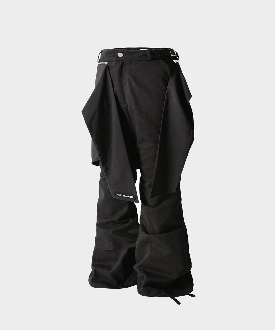 SHIRT ZIPPER FLARE PANTS BLACK