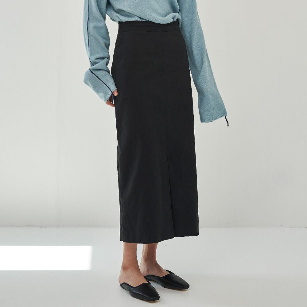 s/s_basic slit h-skirt 3color (black)