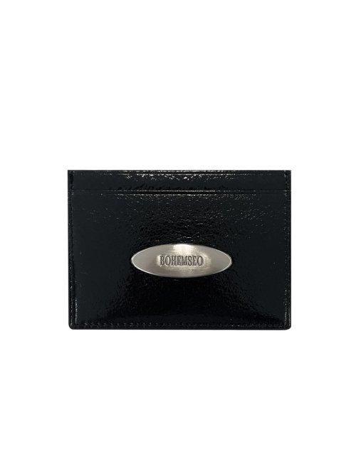 CRINKLE CARD WALLET, BLACK