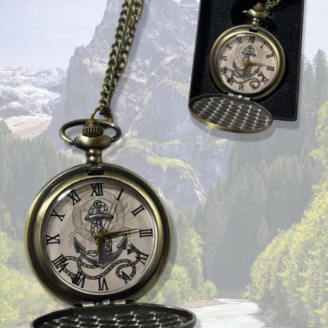 엔틱 브론즈 닻 회중시계 목걸이