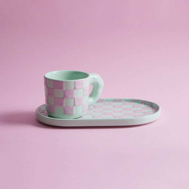 [아윌비유어프렌드] 민트 체커보드 머그세트