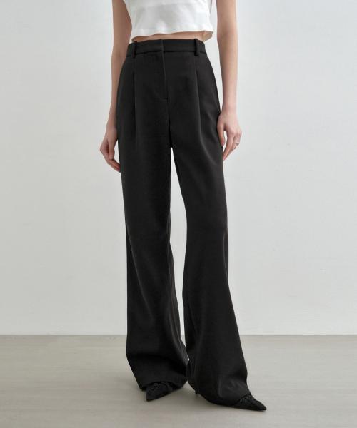 윈터ver) 원 턱 와이드 슬랙스 블랙 MDPT025FWBLACK