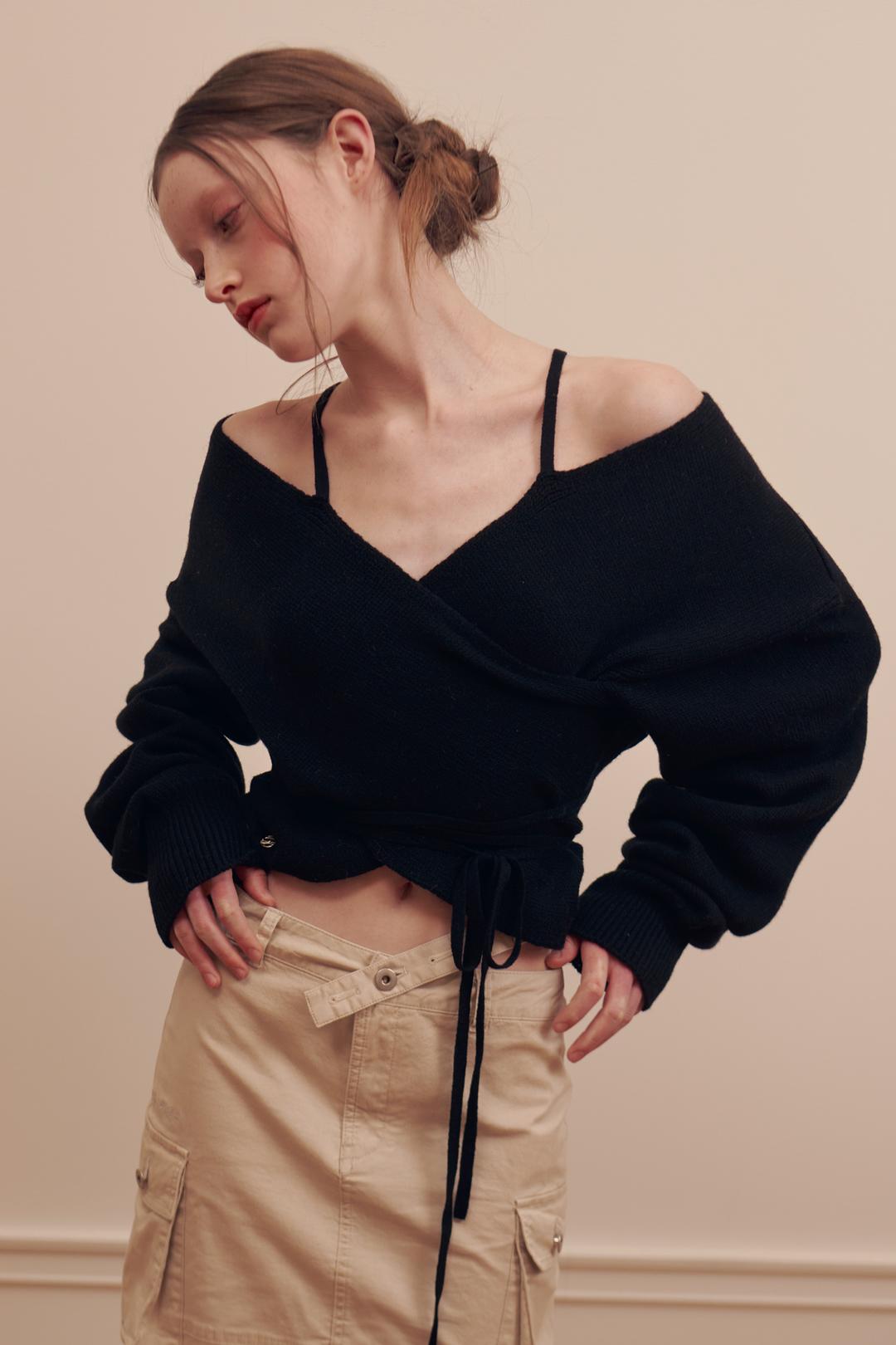 IRIS WRAP KNIT black