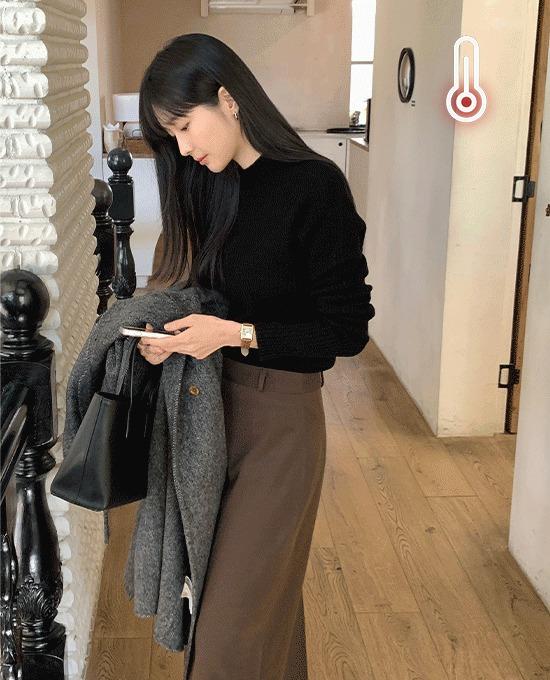 메리어라운드 [단독][울100%] 닐로 골지 하프넥 (knit)