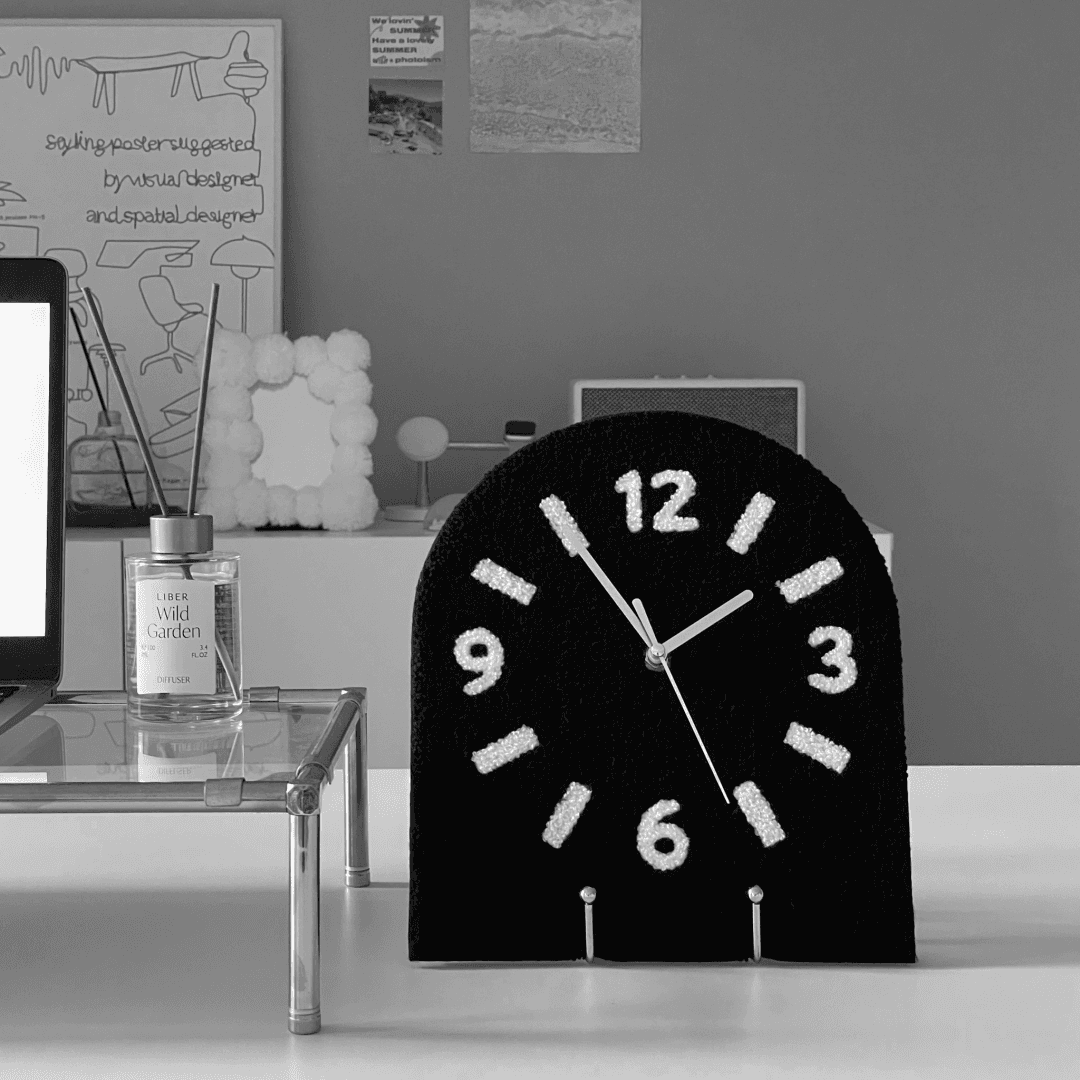 패브릭 시계 Fabric Clock Black (벽걸이/탁상 시계 겸용)