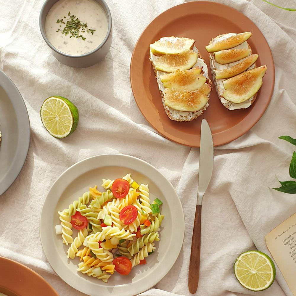 뮤트 플랫 디저트 플레이팅접시 3size 4color