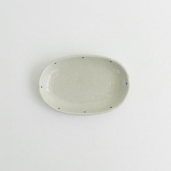 Green Dots Oval Plate