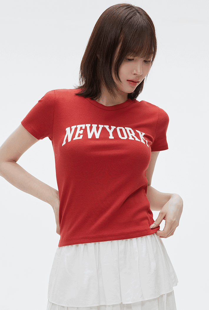 (QR) NEWYORK 슬림핏 반팔티_SPRPF38G91