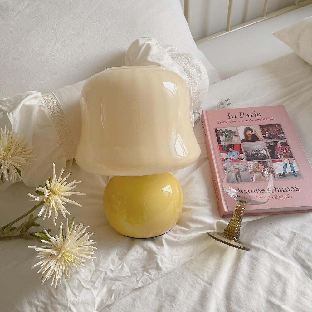 모모피너츠 [모모피너츠] ☆무료배송☆ 레몬 글라스 머쉬룸 단스탠드 조명 카페인테리어 스튜디오 소품 침대 침실 무드등 - 위시버킷