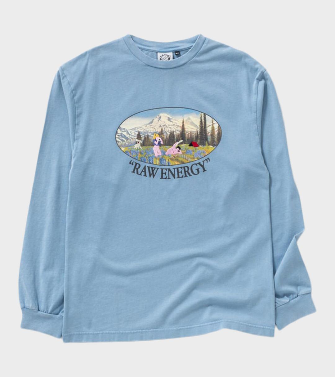 로우 Energy L/S 티셔츠 워시드 블루
