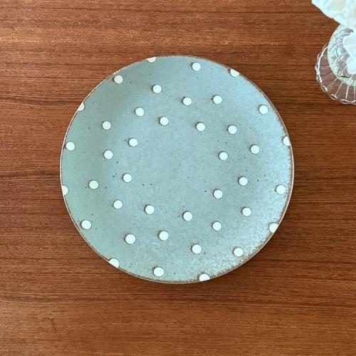 소라블루 도트  접시 23.5cm