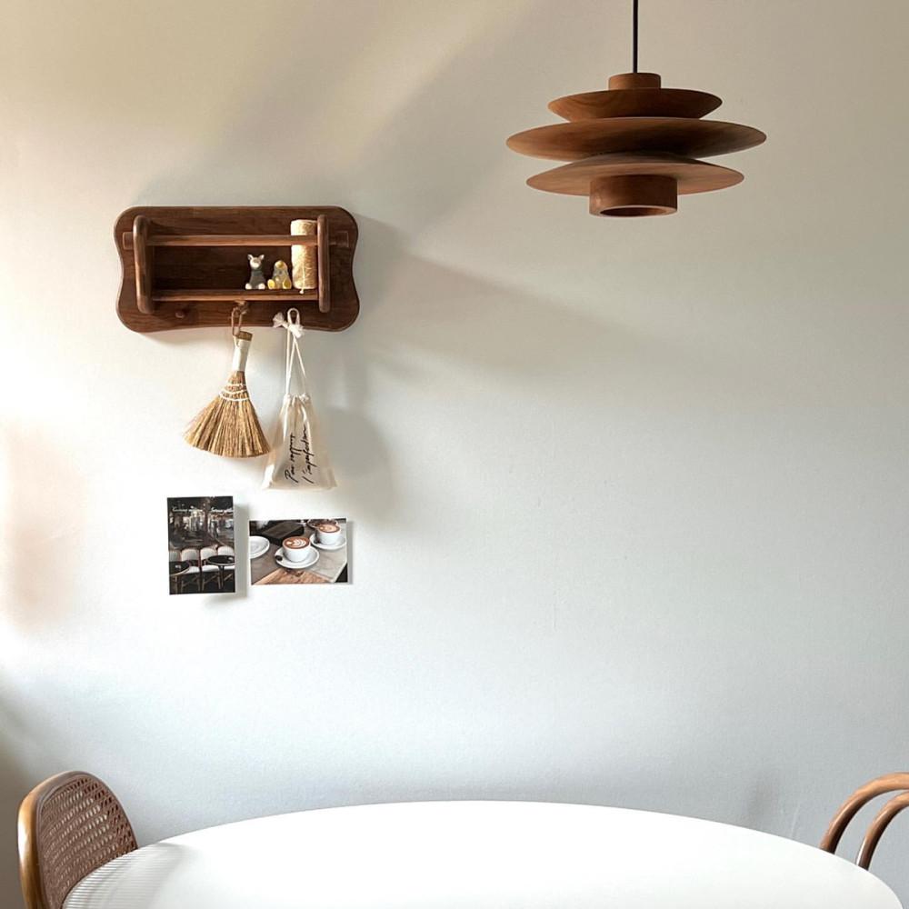 따듯한 우드 앤틱 벽걸이 소품, 키친랙 - Brown