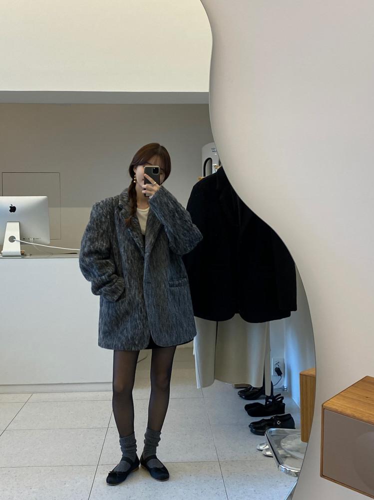 렉스 울 하프코트 자켓