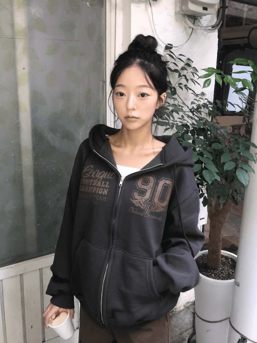 기모 빈티지 후드집업