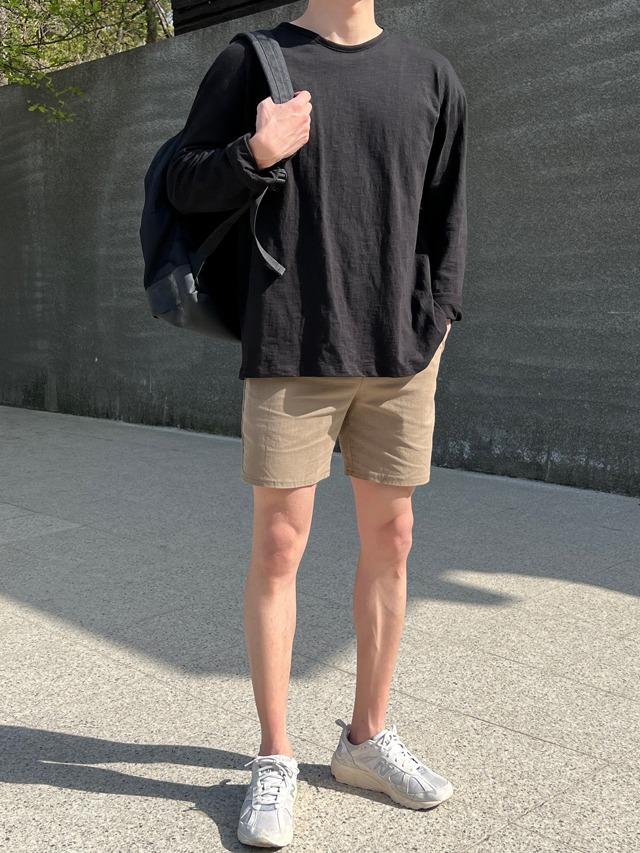 데일리한 여름 긴팔티 코디