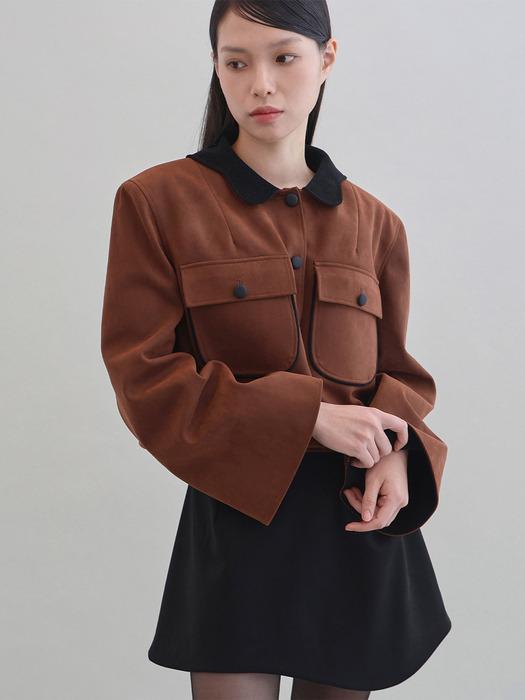 DENNY Suede Jacket-Chocolate