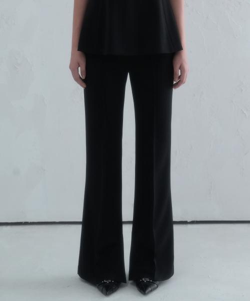 Par Pintuck Bootscut Slacks BLACK