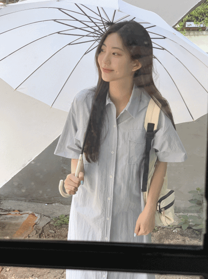 [기획특가/여름신상10%✨] 티모시 나일론 반팔 셔츠원피스 - 3 color