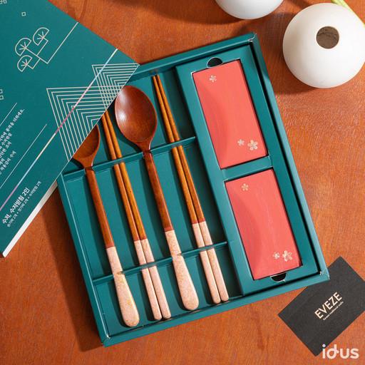 [선물추천] 26년 옻칠 작가의 핑크골드 자개 수저세트