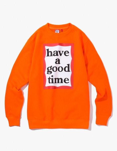 해브어굿타임프레임 맨투맨FRAME CREWNECKNEON ORANGE