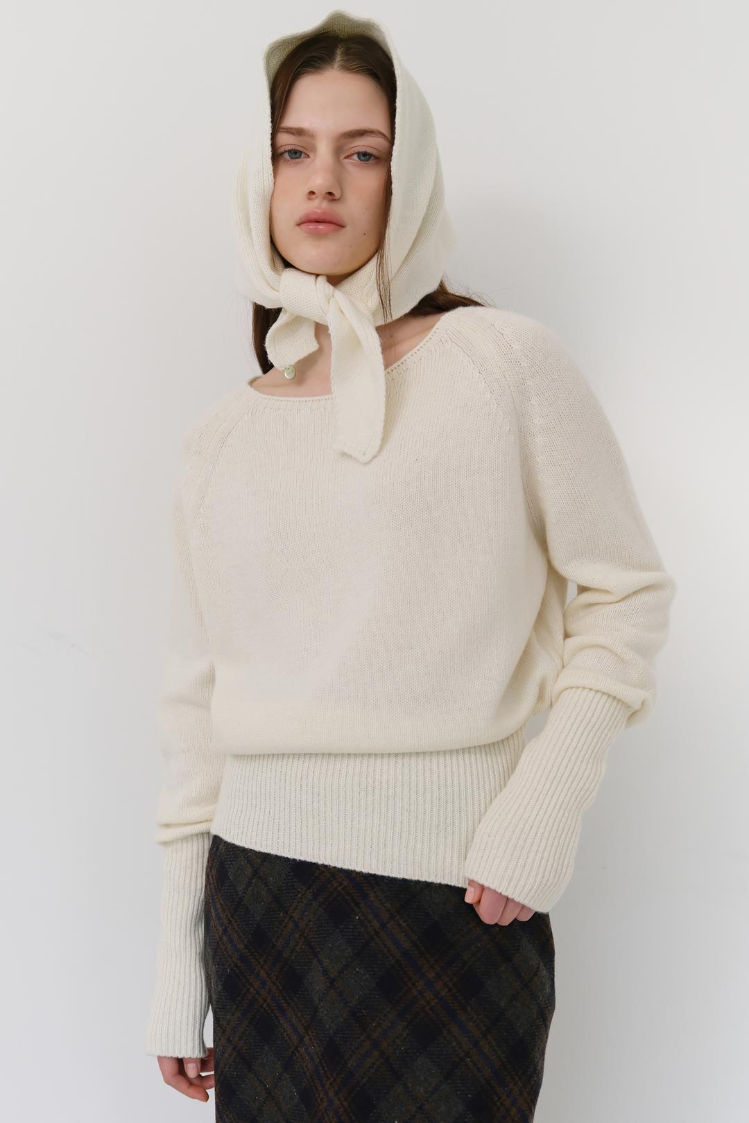 [2차] Wool boatnek golgi knit - Cream