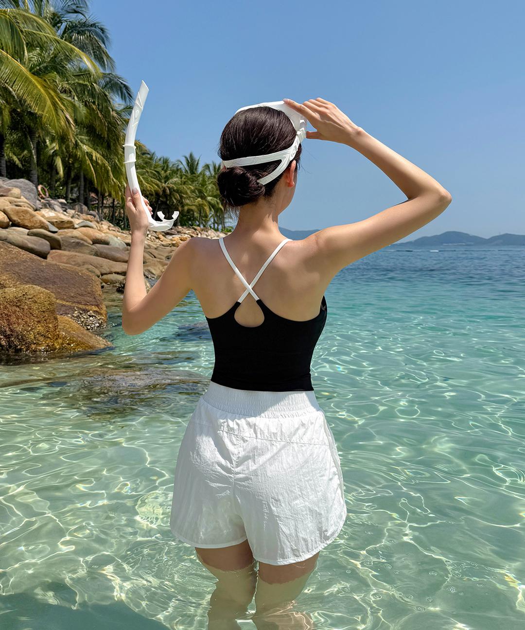 비바럽 [M~XL]카이엔 크롭 브라탑[나시탑/여름/배색/비키니/수영복/모노키니/패드일체형/래쉬가드/이너/비치웨어] SW20297F