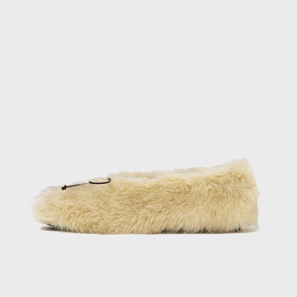 DOWNY FUR BALLET FLAT_BUTTER