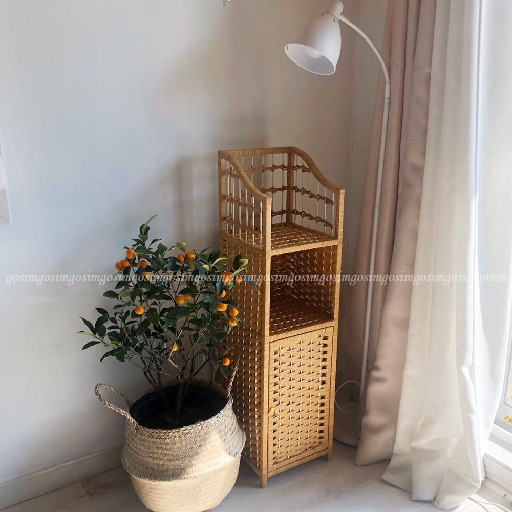 라탄 수납장 서랍장 수납함 슬림 틈새 등나무 내추럴우드