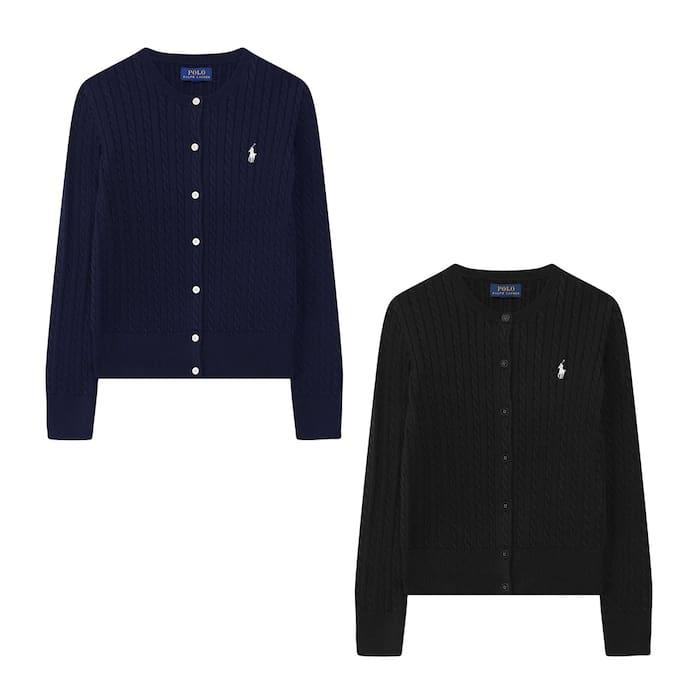 [해외배송] 폴로 랄프로렌 걸즈 케이블 꽈배기 니트 가디건 313543047