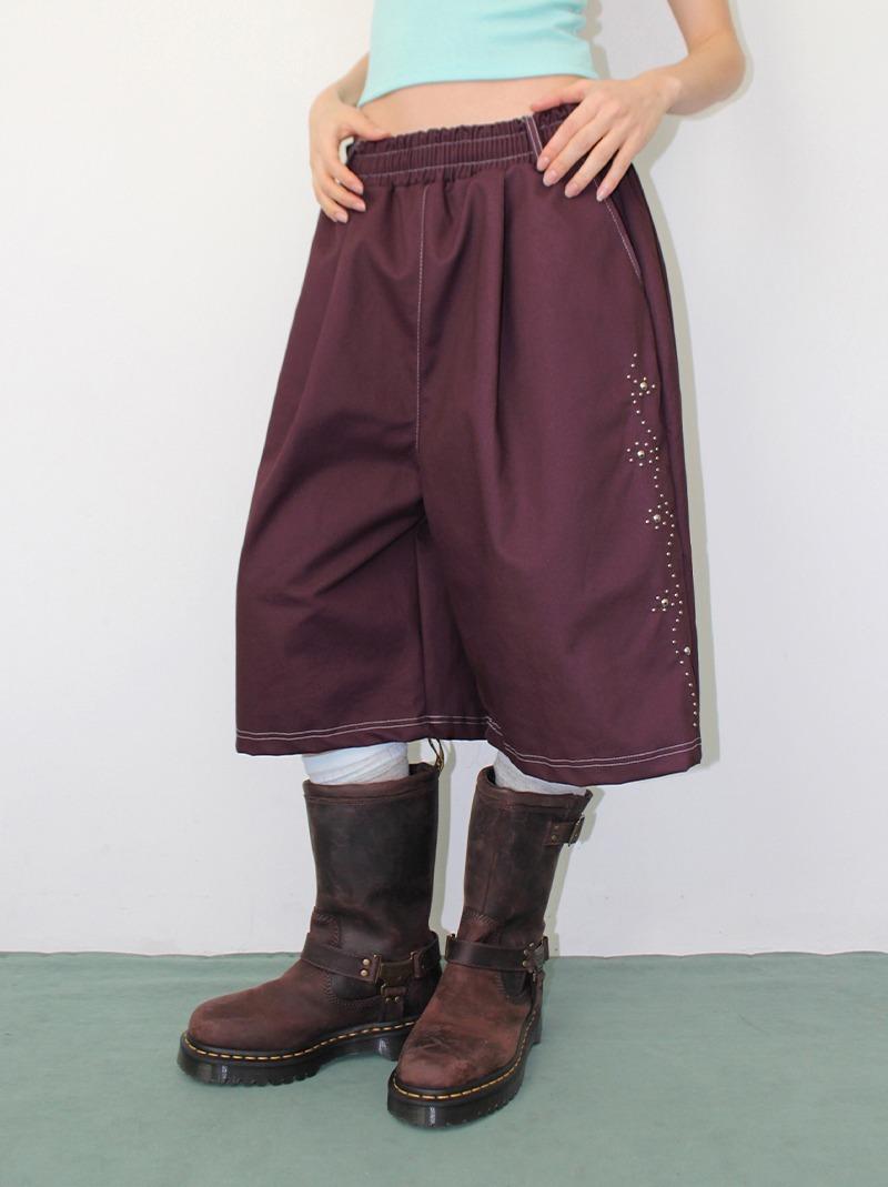 (*당일발송) STUD LINE BERMUDA PANTS (4color!)
