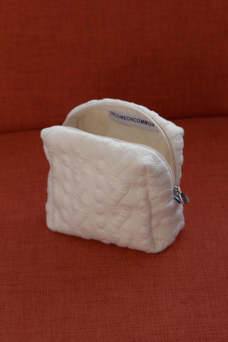 Soft Cotton Cable Pouch (Cream)