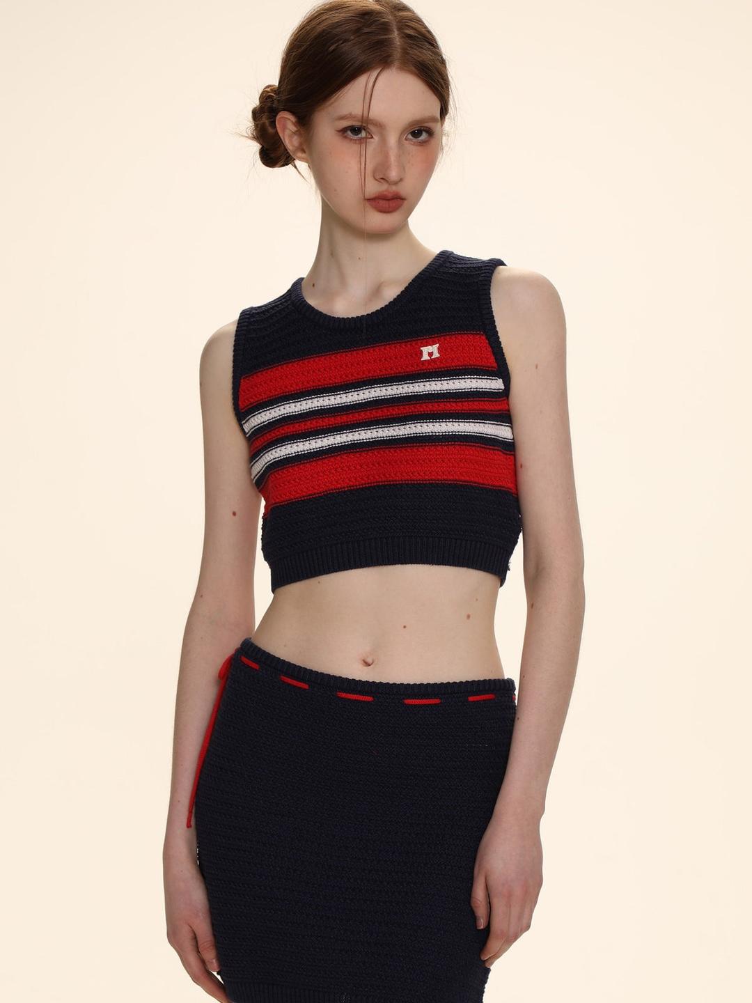 국경 자른 스트레치 크로 셰 뜨개질 여름 니트