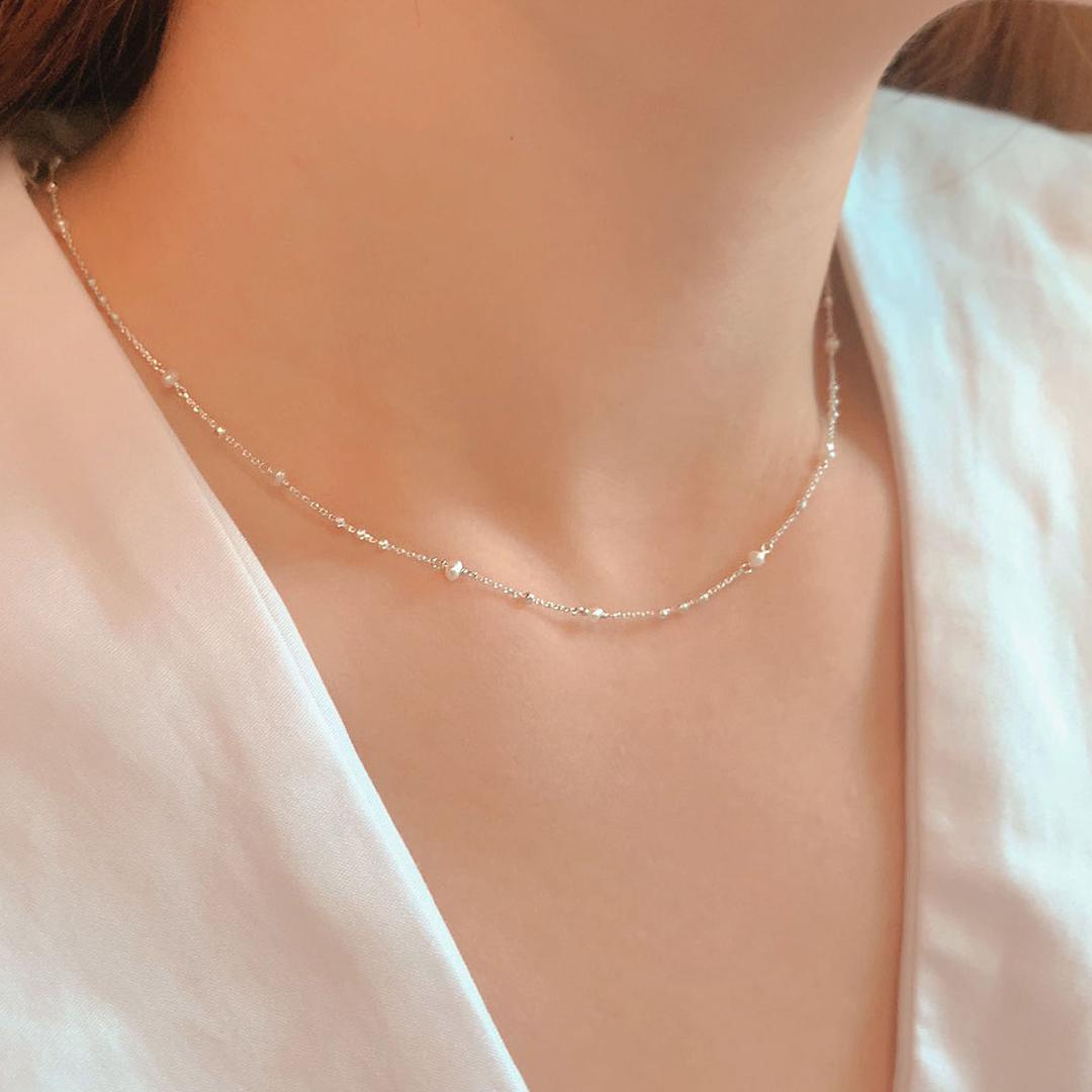 [6차재입고/순은]고퀄 천연담수진주 은목걸이 white pearl necklace