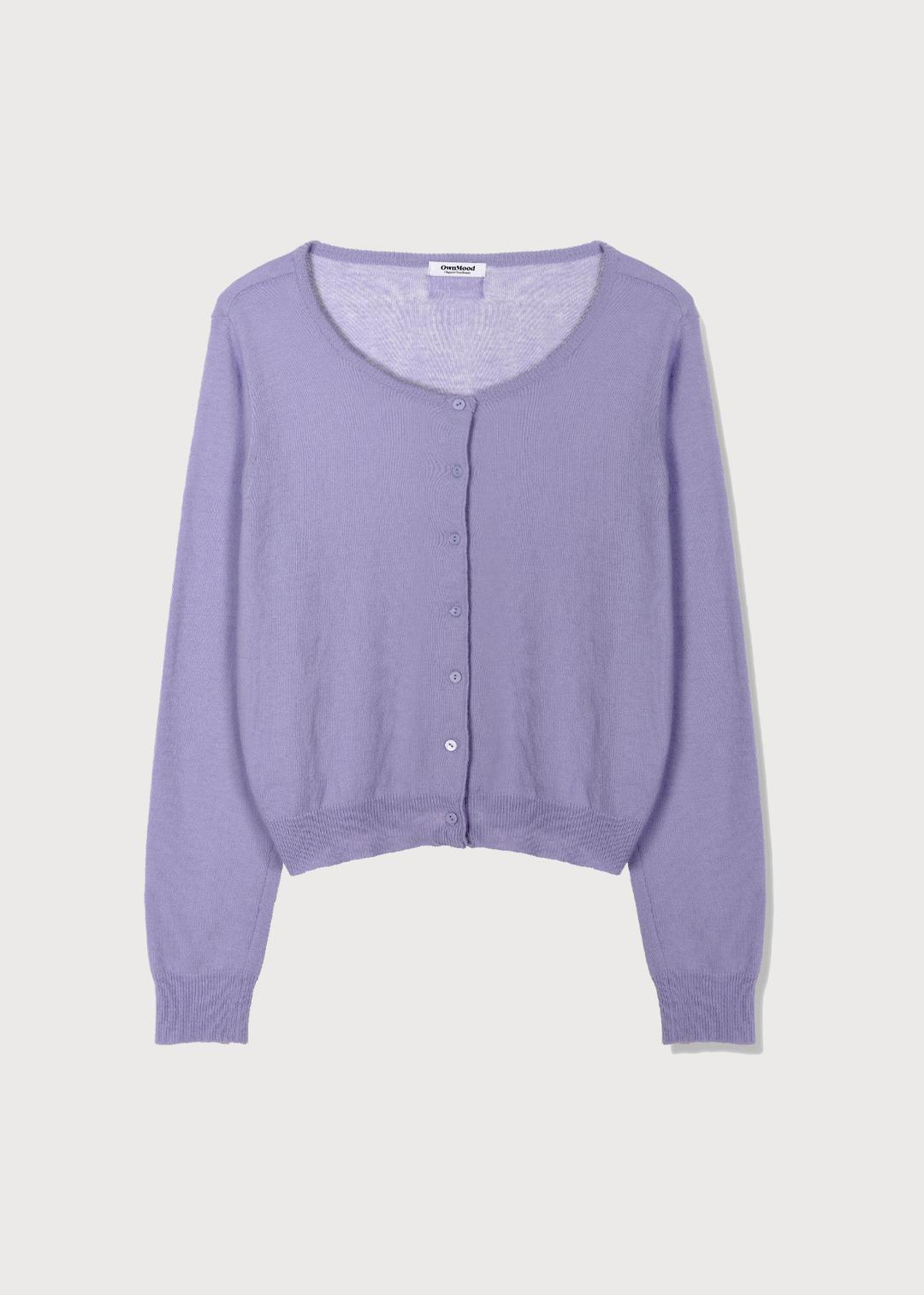 ORGANZA LABEL CASH CARDIGAN - LIGHT PURPLE