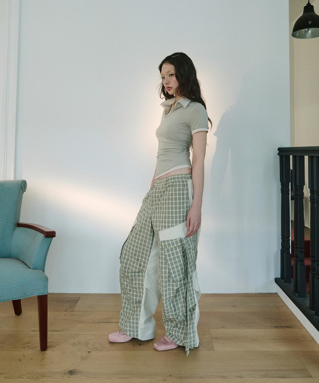 Patch double pocket trousers-Ivory