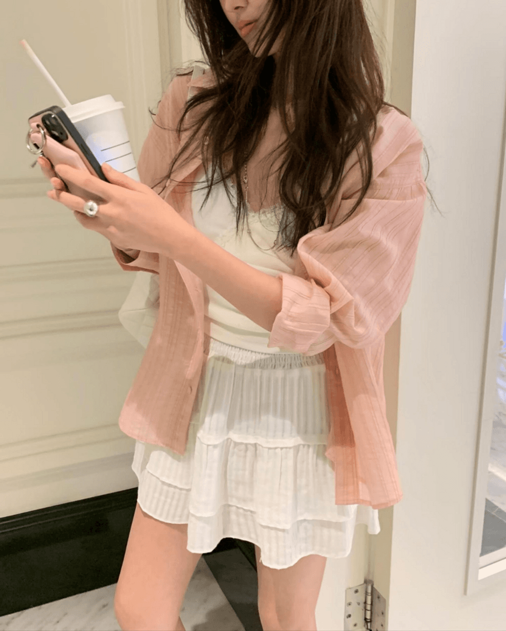 그린유닛 (당일)💕봄셔츠💞 포스터 솔트 스트라이프 셔츠