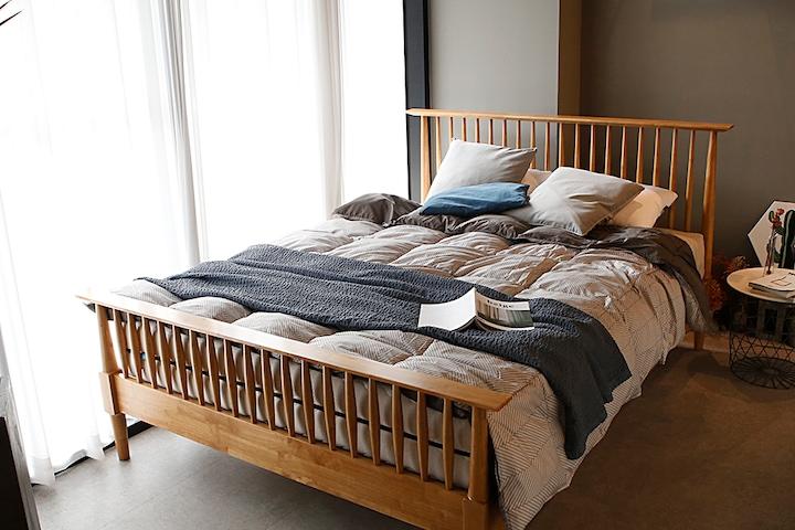 스피어 원목 침대 프레임 (SS/Q/K/LK) 2colors