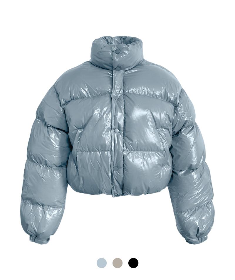 웜 글로시 패딩 점퍼