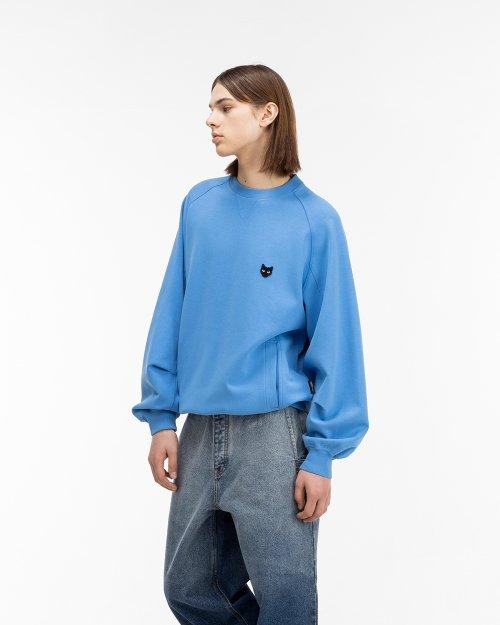 라글란 슬릿 팬서 크루넥 미들 블루